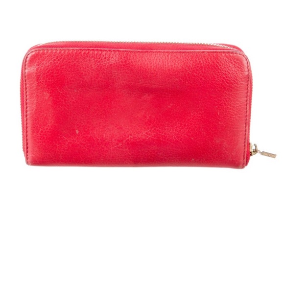 Tory Burch Red Leather Continental Wallet - Gold-Tone Hardware - Picture 2 of 3